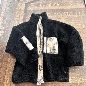 BRAND NEW SANDY LIANG 2022 BLACK FLORAL FLEECE JACKET XS NEVER WORN